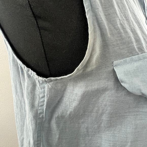 TALULA Sleeveless Blue Blend Silk Button Down Collar Pocket Blouse Top S Small - Picture 6 of 12